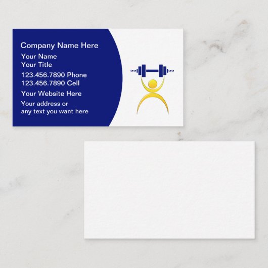 Visitekaartjes voor persoonlijke opleiders (Voorkant / Achterkant)