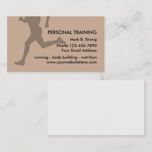 Visitekaartjes voor persoonlijke training (Voorkant / Achterkant)