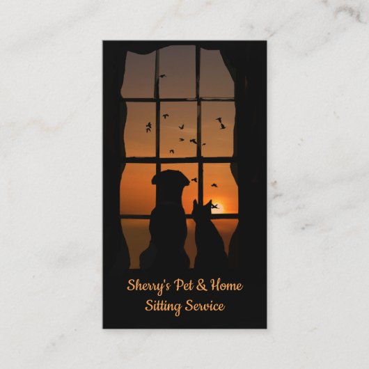 Visitekaartjes voor Pet- en Home Sitting Service (Voorkant)