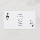 Visitekaartjes VOOR PIANO-TEACHER (Achterkant)