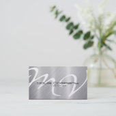 Visitekaartjes voor platina / aluminium 'look' (Staand voorkant)