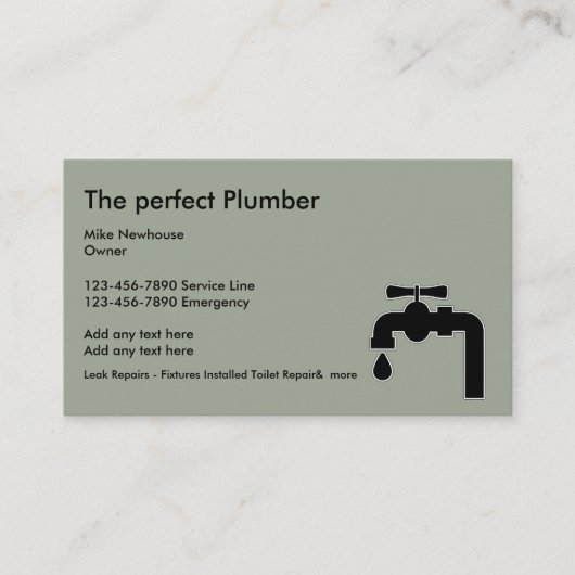 Visitekaartjes voor Plumber Service (Voorkant)