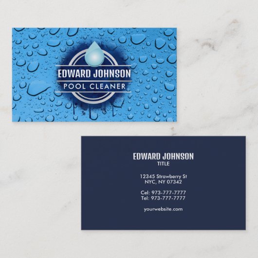  visitekaartjes voor poolreiniging (Voorkant / Achterkant)