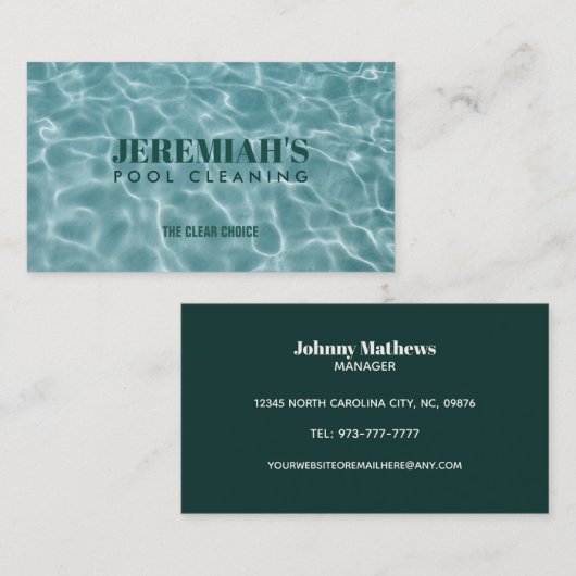 Visitekaartjes voor poolreiniging (Voorkant / Achterkant)