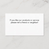 Visitekaartjes voor poolservice (Achterkant)