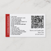 Visitekaartjes voor portiecontrole (Achterkant)