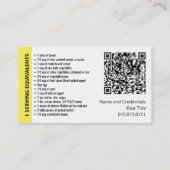 Visitekaartjes voor portiecontrole (Achterkant)