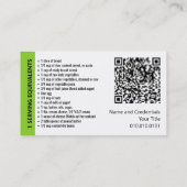 Visitekaartjes voor portiecontrole (Achterkant)