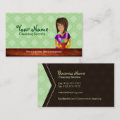 visitekaartjes voor professionele huishoudreinigin (Voorkant / Achterkant)