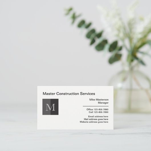 Visitekaartjes voor professionele monogram (Staand voorkant)