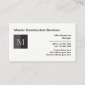 Visitekaartjes voor professionele monogram (Voorkant)