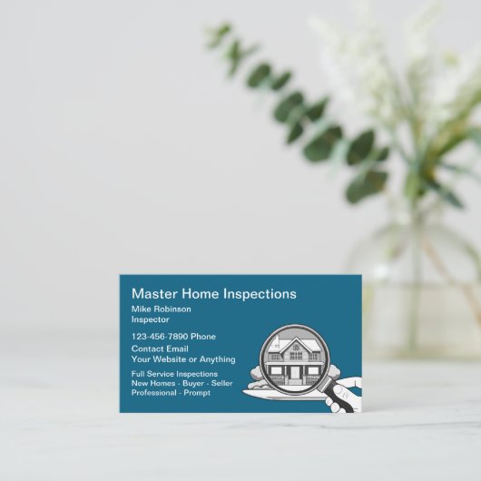 Visitekaartjes voor professionele thuisinspectie (Staand voorkant)