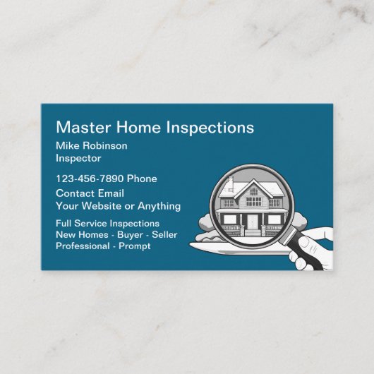 Visitekaartjes voor professionele thuisinspectie (Voorkant)