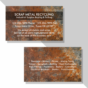 Visitekaartjes voor recycling van schroot