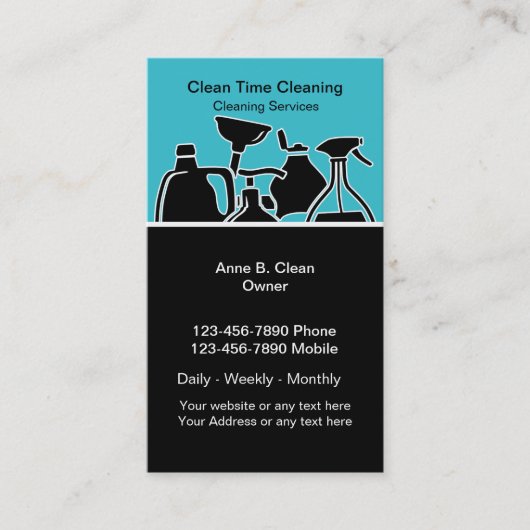 Visitekaartjes voor reinigingsservice (Voorkant)