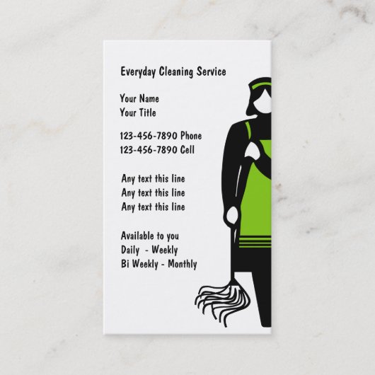 Visitekaartjes voor reinigingsservice (Voorkant)