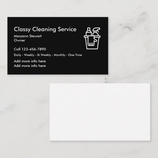 Visitekaartjes voor reinigingsservice (Voorkant / Achterkant)