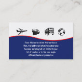 Visitekaartjes voor reizen (Achterkant)