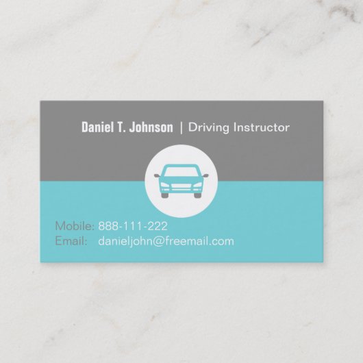 Visitekaartjes voor rijinstructeurs in de auto-ind (Voorkant)