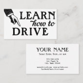 Visitekaartjes voor rijlessen - Koel Vintage (Voorkant / Achterkant)