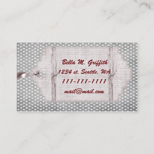 visitekaartjes voor rode cakkerrode cakkertaart (Achterkant)