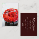 Visitekaartjes voor rode cupcake (Voorkant / Achterkant)