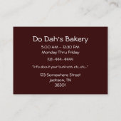 Visitekaartjes voor rode cupcake (Achterkant)