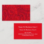 Visitekaartjes voor rode lederen afdrukken (Voorkant / Achterkant)