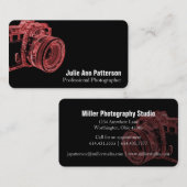 Visitekaartjes voor röntgenfoto's met rode camera (Voorkant / Achterkant)