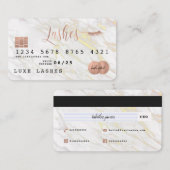 Visitekaartjes voor roos + Marmer creditcard Lash (Voorkant / Achterkant)
