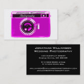 Visitekaartjes voor roze camera fotografie (Voorkant / Achterkant)