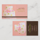Visitekaartjes voor roze en chocolade taart (Voorkant / Achterkant)