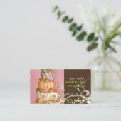 Visitekaartjes voor roze en chocolade taart (Staand voorkant)