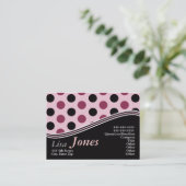 Visitekaartjes voor roze en zwarte monogram (Staand voorkant)