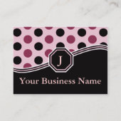 Visitekaartjes voor roze en zwarte monogram (Achterkant)