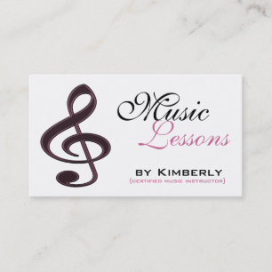 Visitekaartjes voor roze muzieklessen