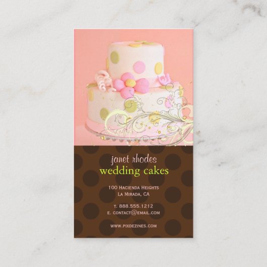 Visitekaartjes voor roze of chocolade taart (Achterkant)