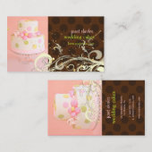 Visitekaartjes voor roze of chocolade taart (Voorkant / Achterkant)