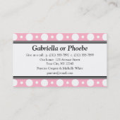 Visitekaartjes voor roze poolpunten afspelen contactkaartje (Achterkant)