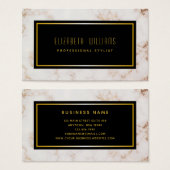 Visitekaartjes voor roze zwarte marmer Stylist (Voorkant /achterkant)