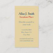 Visitekaartjes voor saxofonisten (Achterkant)