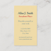 Visitekaartjes voor saxofonisten (Achterkant)