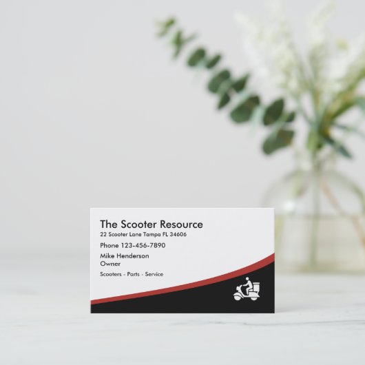 Visitekaartjes voor scooter winkelen (Staand voorkant)