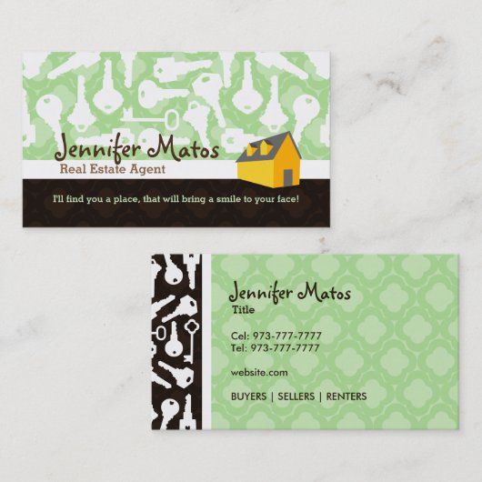 Visitekaartjes voor Slogans voor Estate Agent (Voorkant / Achterkant)