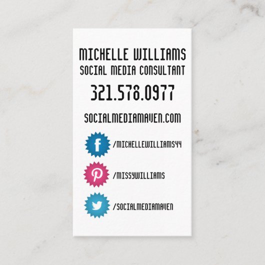 Visitekaartjes voor sociale media (Voorkant)