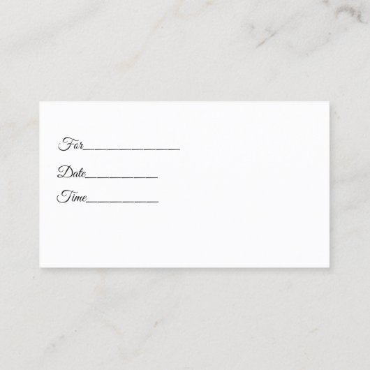 Visitekaartjes voor spinkelassen (Achterkant)