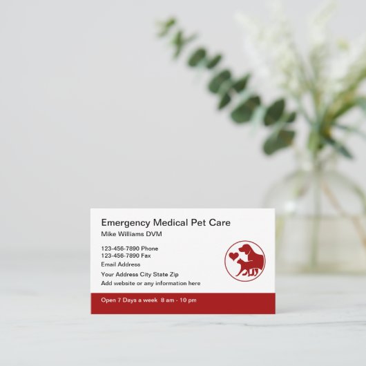 Visitekaartjes voor spoedbehandeling (Staand voorkant)