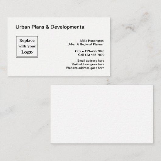 Visitekaartjes voor stadsplanning en -ontwikkeling (Voorkant / Achterkant)