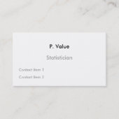 Visitekaartjes voor statistici (Voorkant)