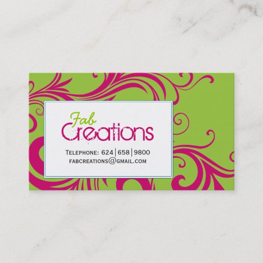 VISITEKAARTJES VOOR STYLISCHE DESIGNER (Voorkant)